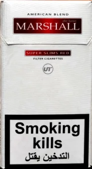  Сигареты "Marshall" Super Slims.(Маршал Супер Слимс. Красный). Цена за блок (10 пачек)