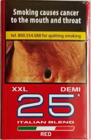 25 шт (деми). Сигареты "25 XXL" Red (25 два икса ель.) Цена за блок (8 пачек) 0