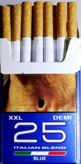  25 шт (Деми). Сигареты "25 XXL" blue (25 два икса ель.) Цена за блок (8 пачек). 0