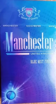 Цигарки з капсулою, "Manchester Blue mist fusion" (Манчестер) Ціна за блок (10 пачок)