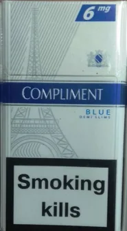 20 ШТ (белая сигарета). Сигареты "Compliment" Demi Slims. Blue (Duty Free) (Комплимент синий). Цена за блок 10 пачек)
