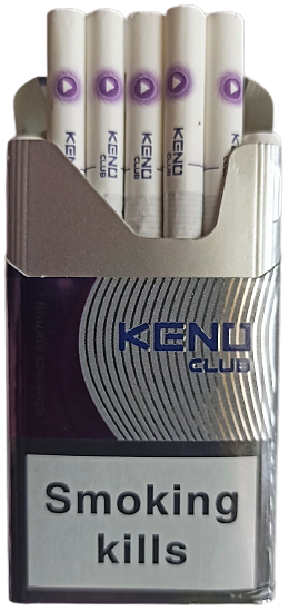 Цигарки Keno Club Blueberry Mint Compact (Кено клаб з капсулою чорнична м'ята компакт) (duty free) Ціна за блок (10 пачок) 0