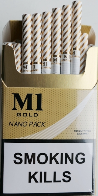 Сигареты M1 Gold slims nano (М1 голд слимс нано) Цена за блок (10 пачек) 0