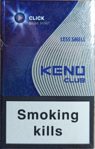 Сигареты Keno Club gum mint less smell (Кено клаб с капсулой мятная жвачка) (duty free) Цена за блок (10 пачек)