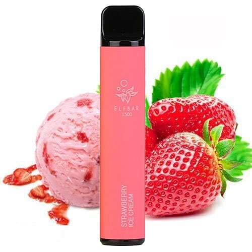 Одноразова Pod система Elf Bar 1500 Strawberry ice cream 20 мг 850 мАг