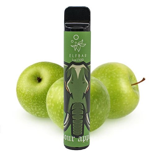 Одноразовая Pod система Elf Bar Lux 1500 Sour Apple 50 мг 850 мАч