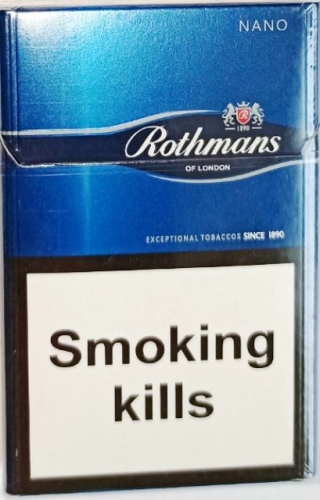 ORIGINAL. Сигареты «Rothmans slim nano blue» (Ротманс слим нано синий). (duty free.) Цена за блок (10 пачек) 