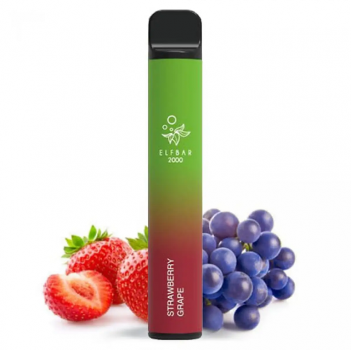 Одноразовая Pod система Elf Bar 2000 Strawberry grape 50 мг 1200 мАч