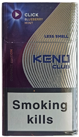 Сигареты Keno Club Blueberry Mint Compact (Кено клаб с капсулой черничная мята компакт) (duty free) Цена за блок (10 пачек)
