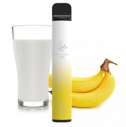 Одноразовая Pod система Elf Bar 2000 Banana milk 50 мг 1200 мАч