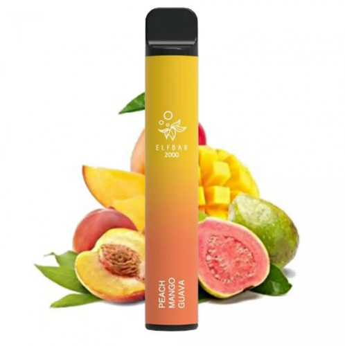 Одноразовая Pod система Elf Bar 2000 Peach mango guava 50 мг 1200 мАч