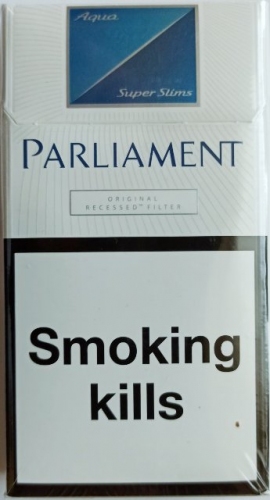 ORIGINAL. Сигареты «Parliament suer slim Aqua» (Парламент супер слимс Аква). (duty free.) Цена за блок (10 пачек)