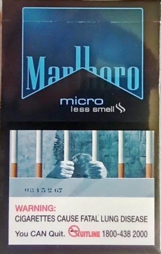 "Marlboro black micro less smell " ("Мальборо черный микро") (Duty Free) 